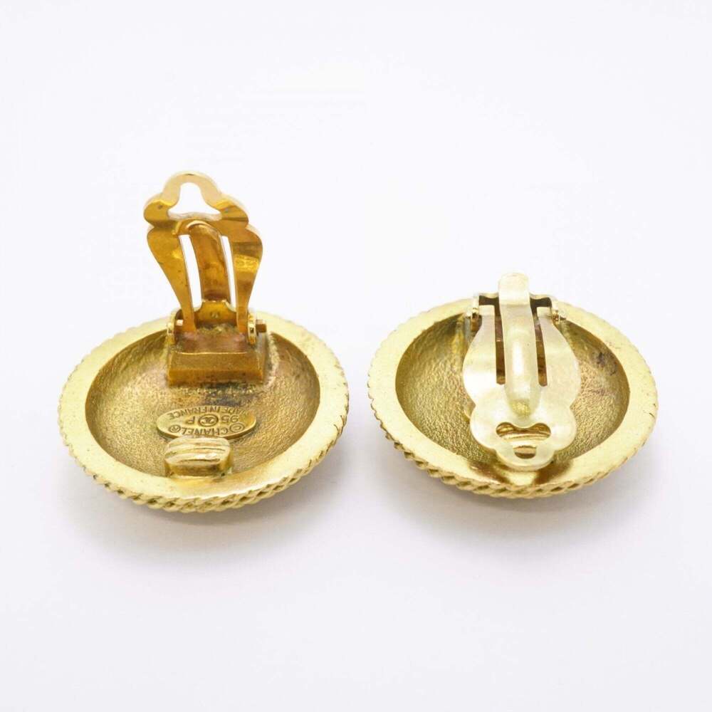 CHANEL Gold Logo Earrings - Picture 3 of 8